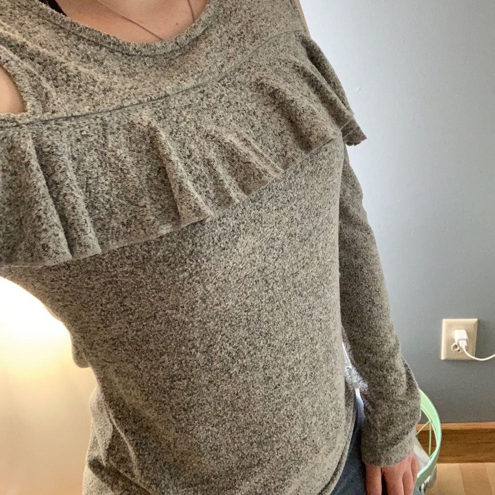 Grey off the shoulder sweater